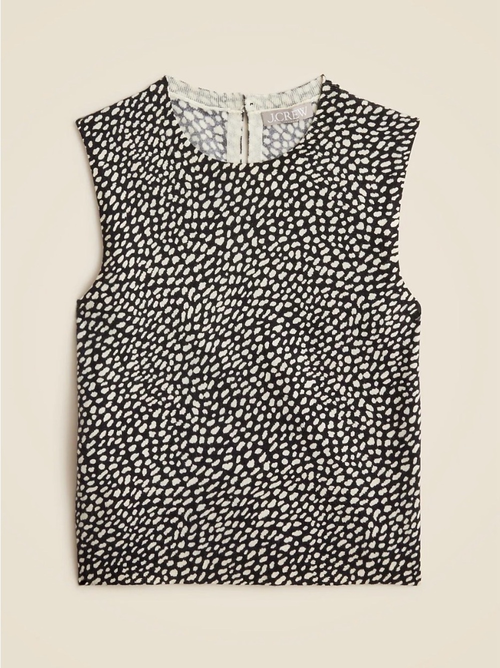 J.Crew Featherweight cashmere cropped sweater shell in spot print, NWT small